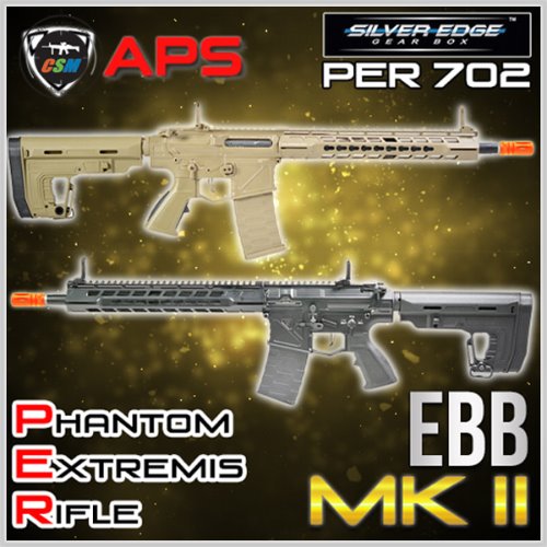 [APS] EBB PER MK2 12.5Inch / PER702 (퀵스프링체인지 키모드레일 양손용 실버엣지 RS1스톡 전동건)
