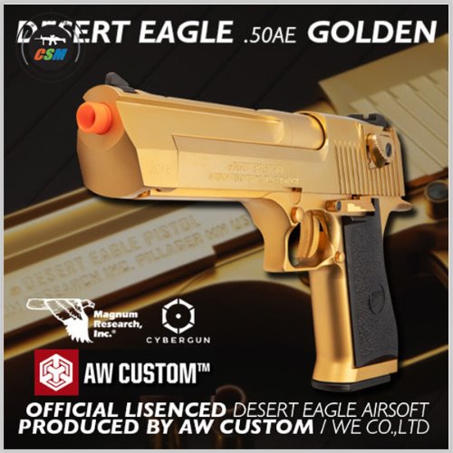 [AW Custom] WE DESERT EAGLE 50AE Golden + 사은품패키지 (풀메탈 가스건 데저트이글 골드버전)
