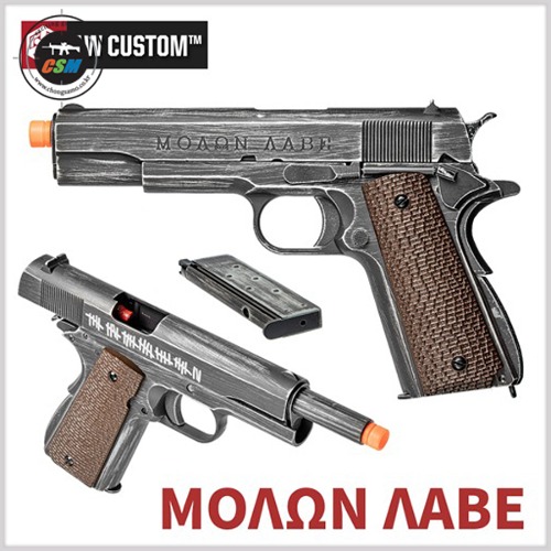 [AW Custom] WE Colt M1911A1 GBB Molon Labe (데저트그립 (풀메탈 콜트 가스권총) + 사은품패키지