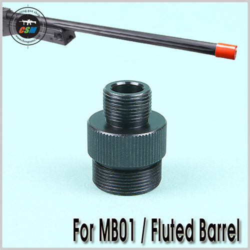 MB01/MB08 Fluted Barrel Adapter (-14mm) / Steel CNC